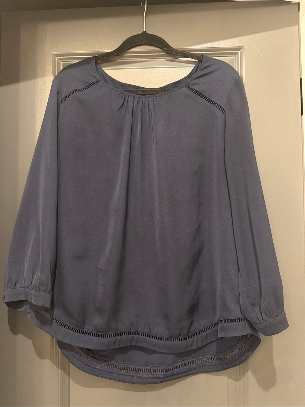J. Crew Women's Navy Blue Long-Sleeve Blouse